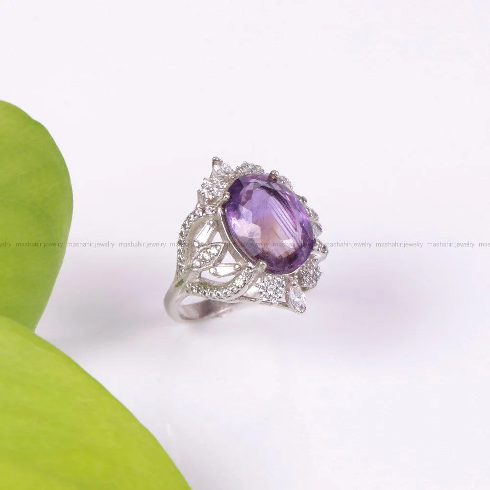 انگشتر آمیتیست زنانه کد 2187