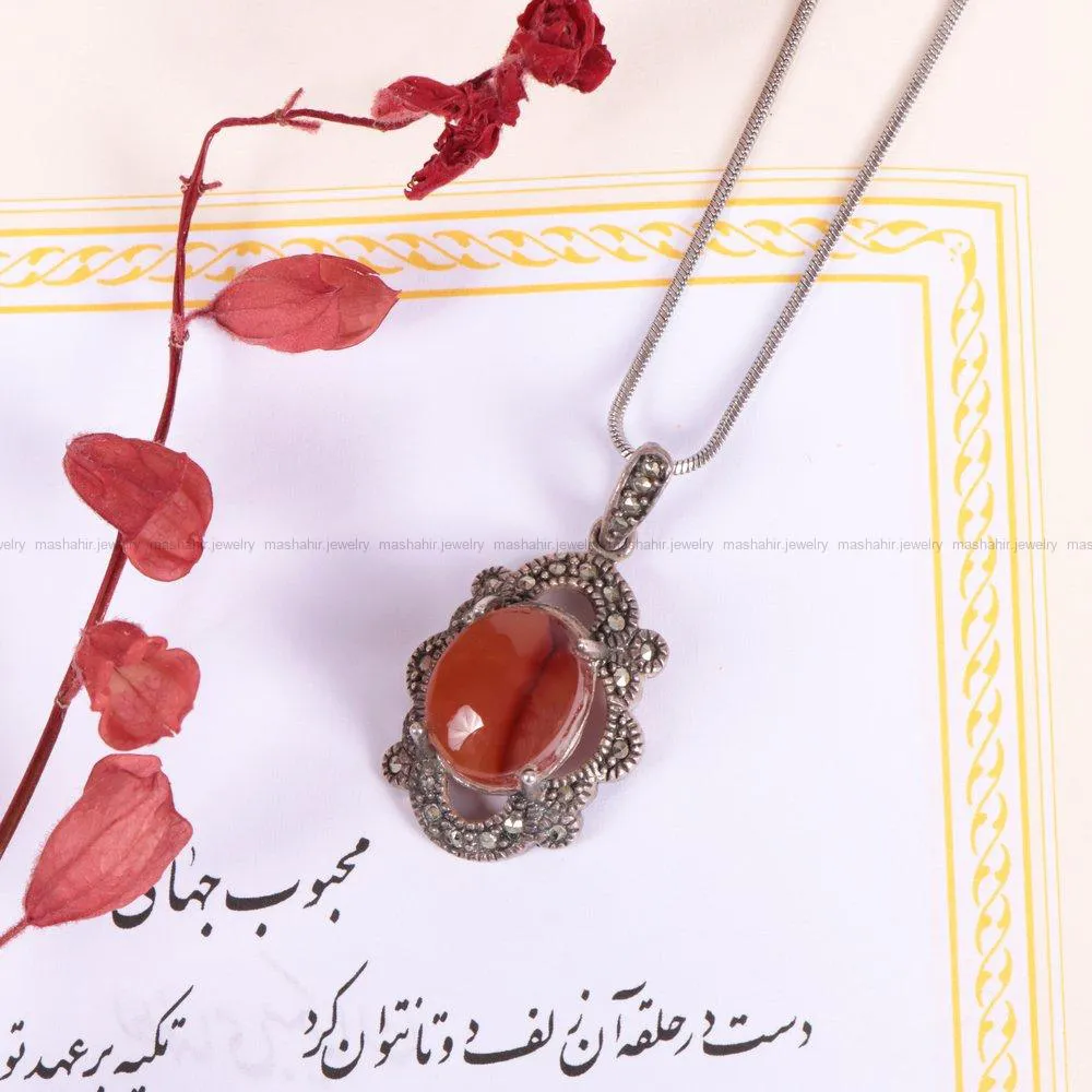 گردنبند عقیق زنانه کد 2198
