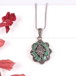 گردنبند زمرد زنانه کد 2217