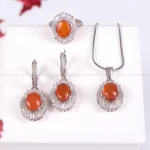 نیم ست عقیق زنانه کد 2222