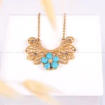 گردنبند فیروزه زنانه کد 2226