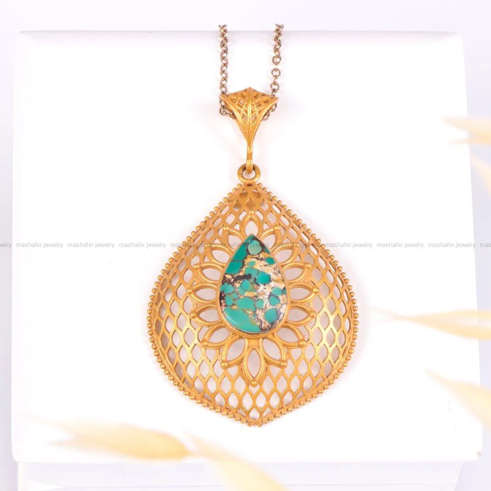 گردنبند فیروزه زنانه کد 2227