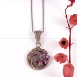 گردنبند یاقوت سرخ زنانه کد 2233