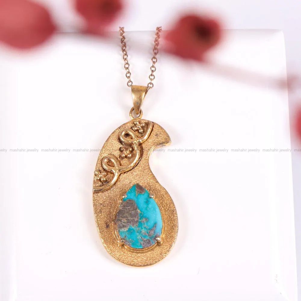 گردنبند فیروزه زنانه کد 2234