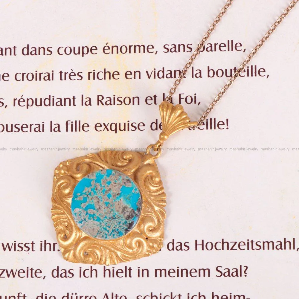 گردنبند فیروزه زنانه کد 2244