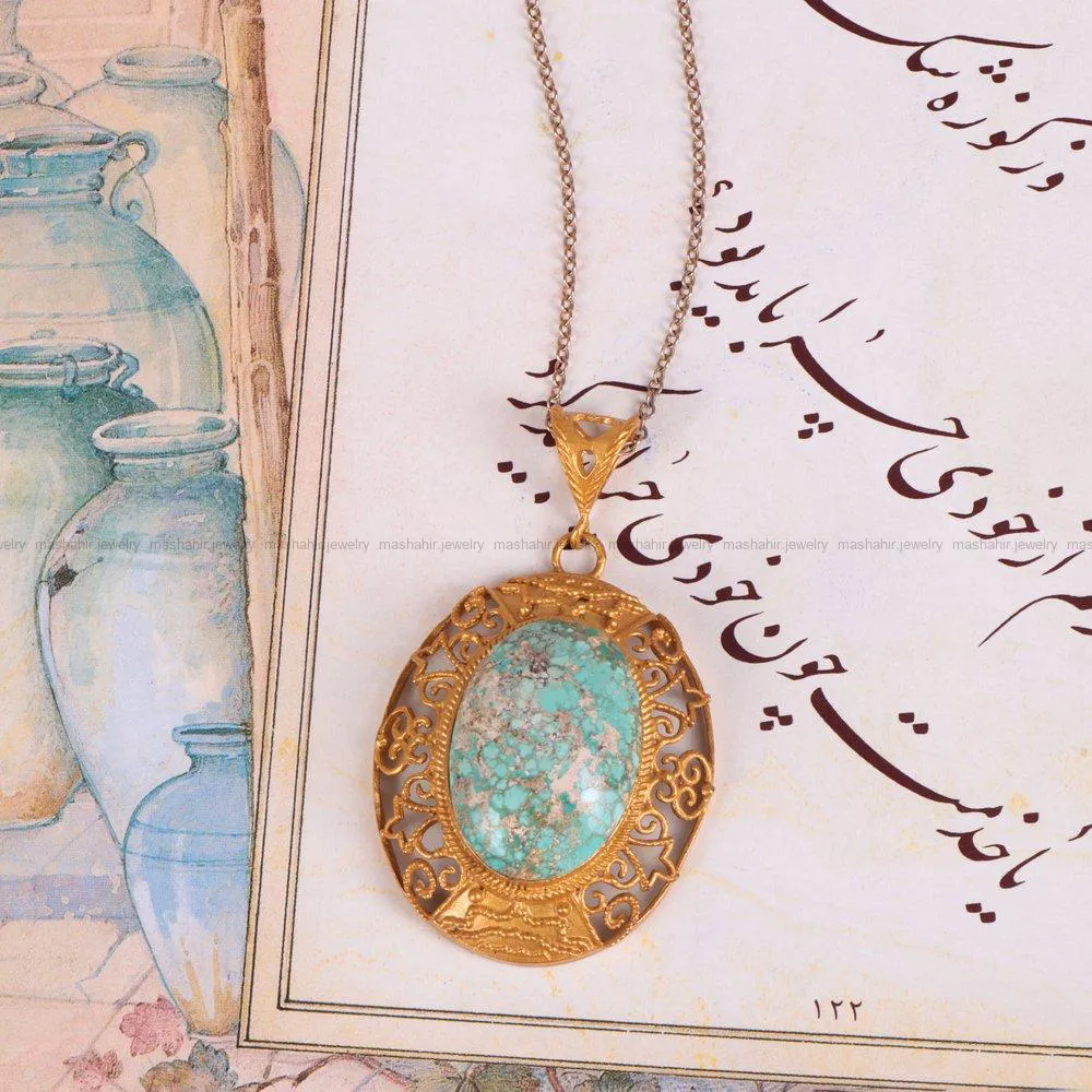 گردنبند فیروزه زنانه کد 2253