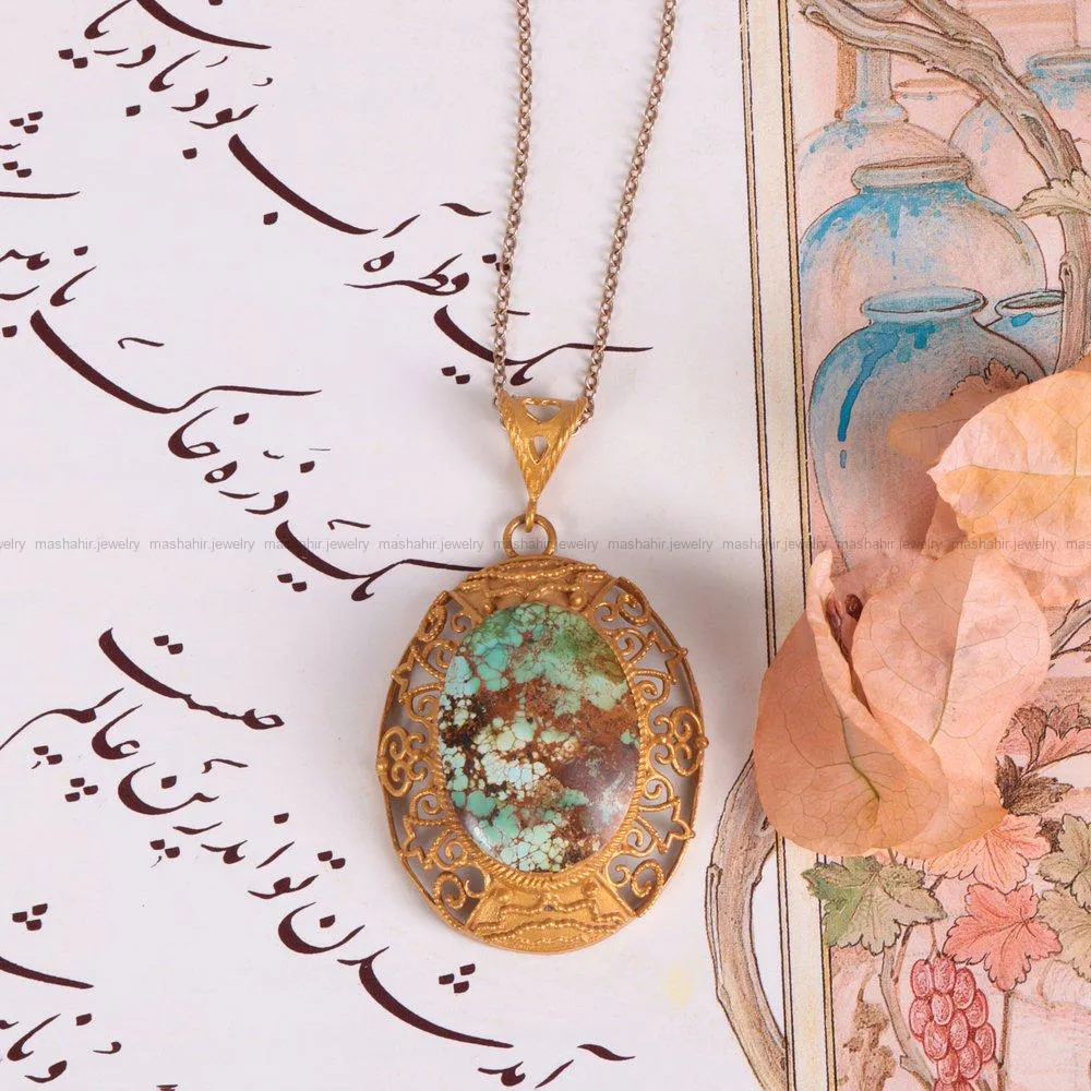 گردنبند فیروزه زنانه کد 2258