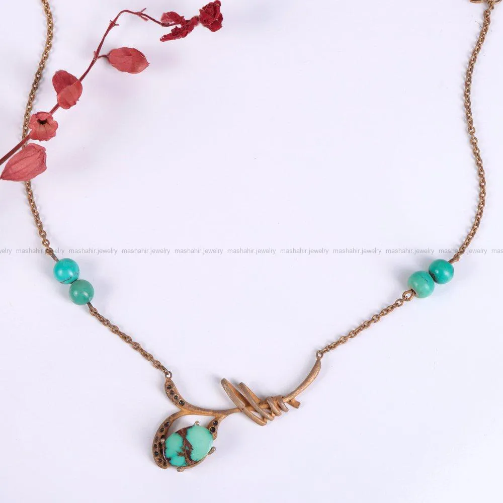گردنبند فیروزه زنانه کد 2264