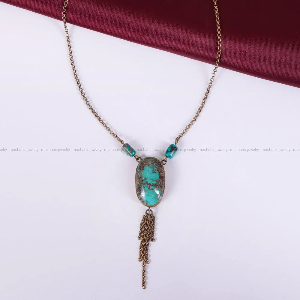 گردنبند فیروزه زنانه کد 2268