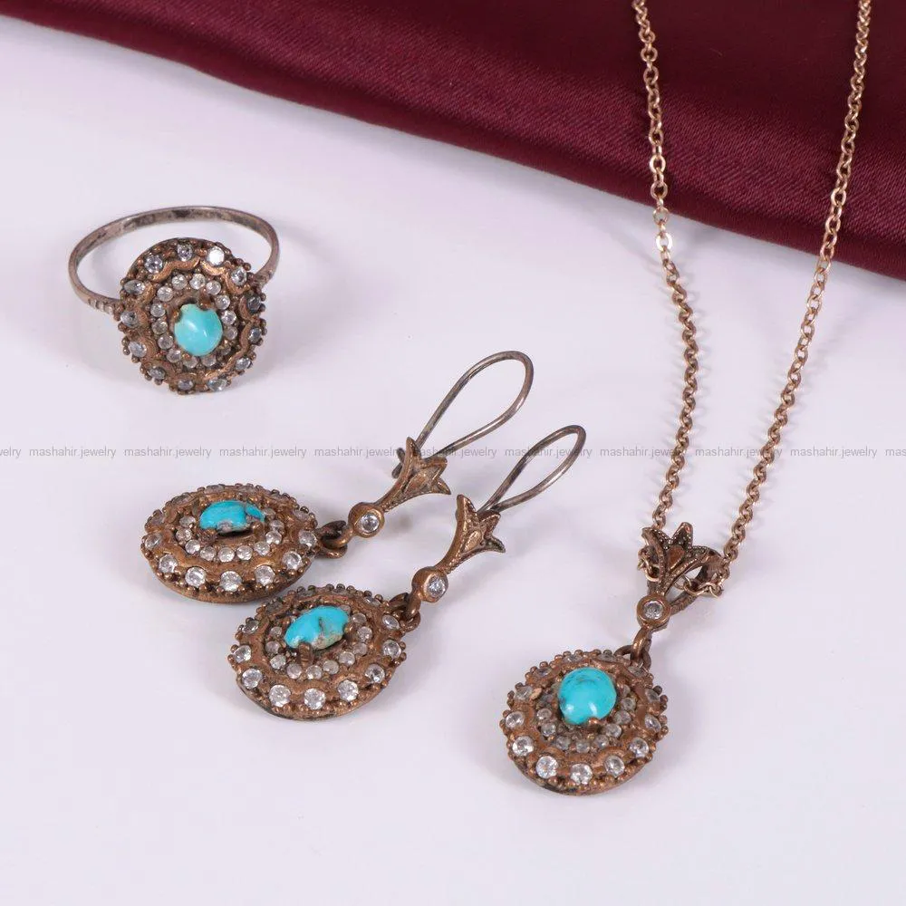 نیم ست فیروزه زنانه کد 2269