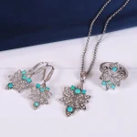 نیم ست فیروزه زنانه کد 2282