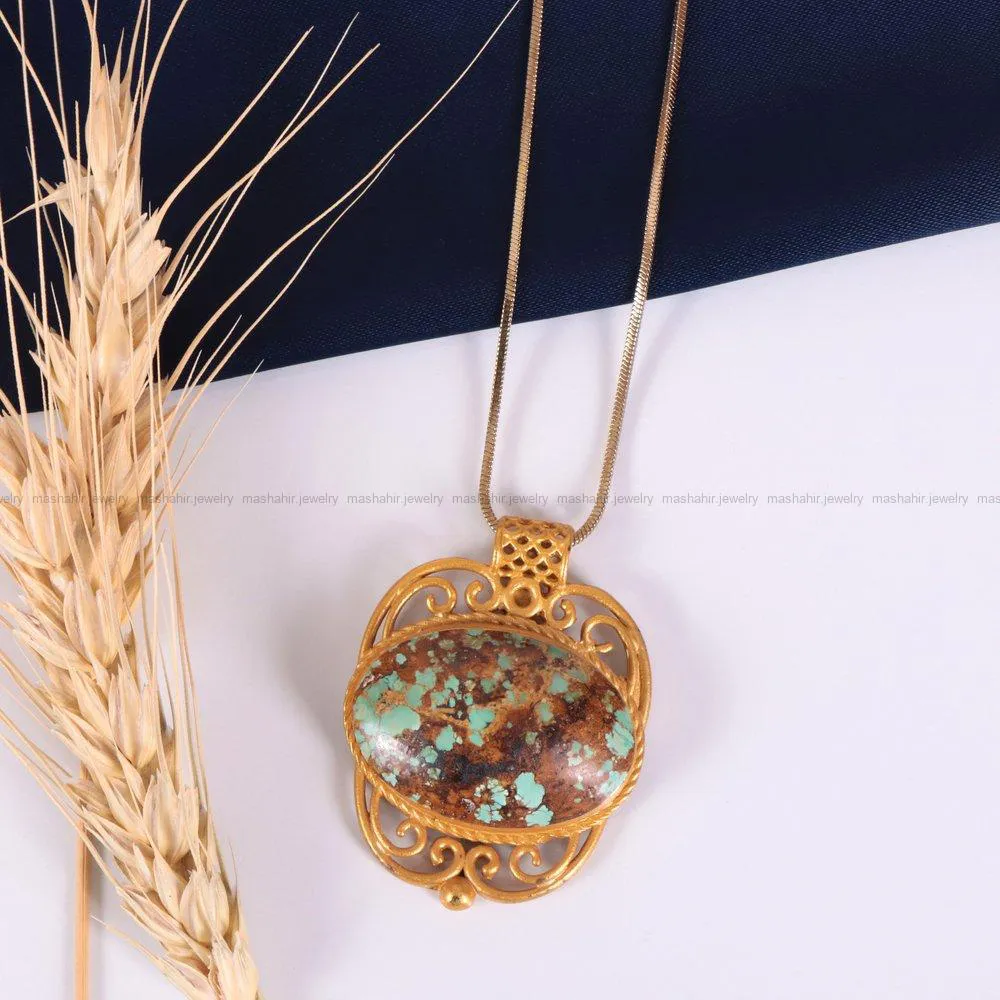 گردنبند فیروزه زنانه کد 2286