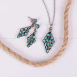 نیم ست فیروزه زنانه کد 2318