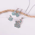 نیم ست فیروزه زنانه کد 2327