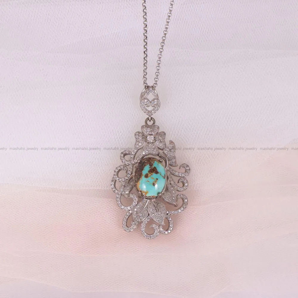 گردنبند فیروزه زنانه کد 2348