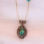 گردنبند فیروزه زنانه کد 2351