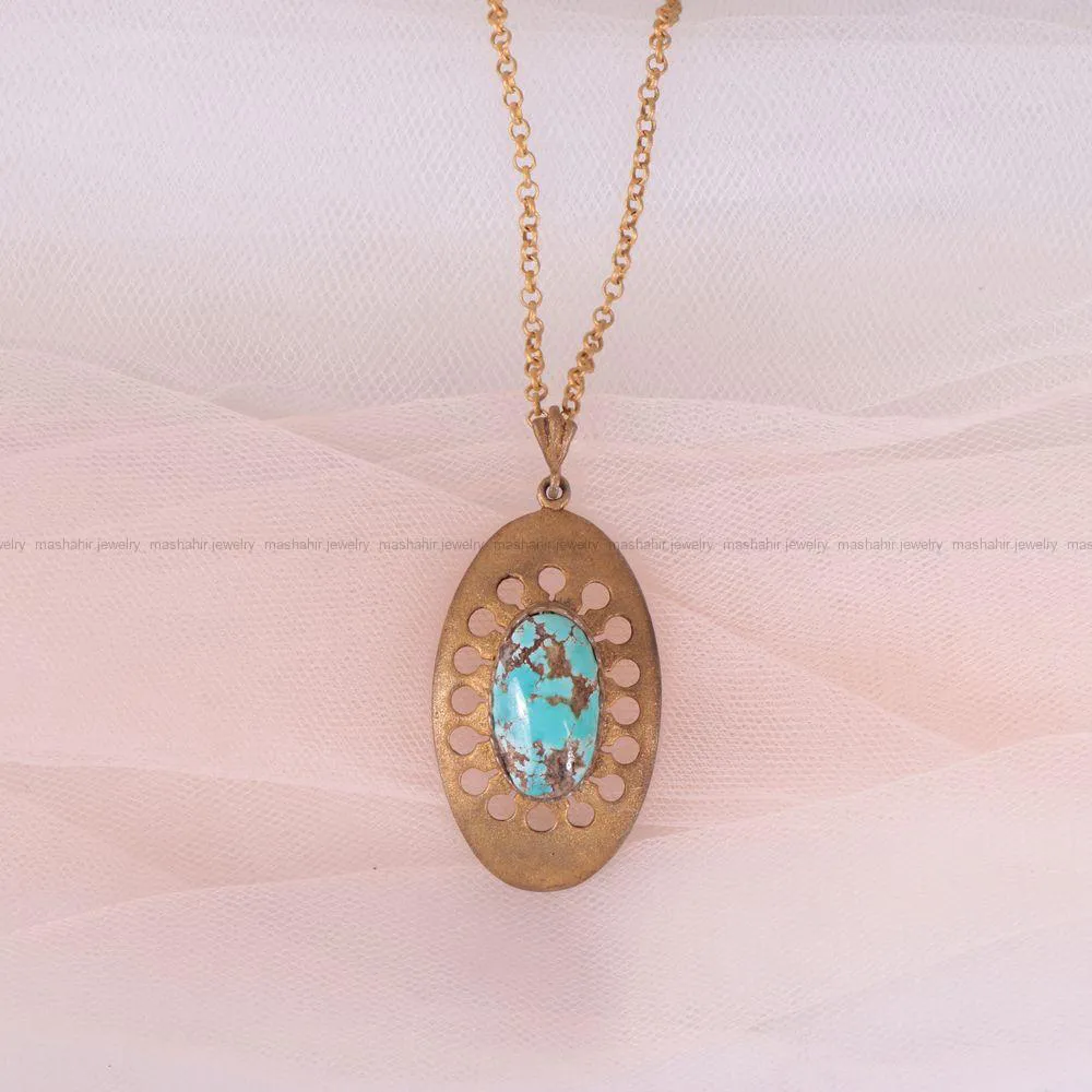 گردنبند فیروزه زنانه کد 2355