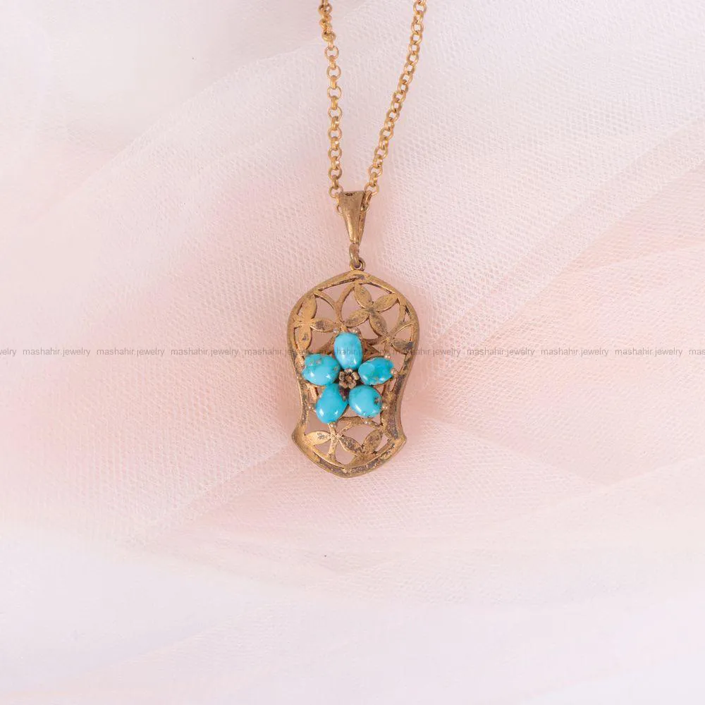 گردنبند فیروزه زنانه کد 2358