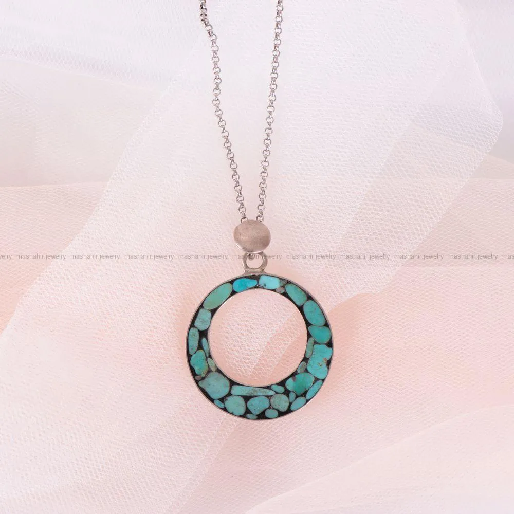 گردنبند فیروزه زنانه کد 2360