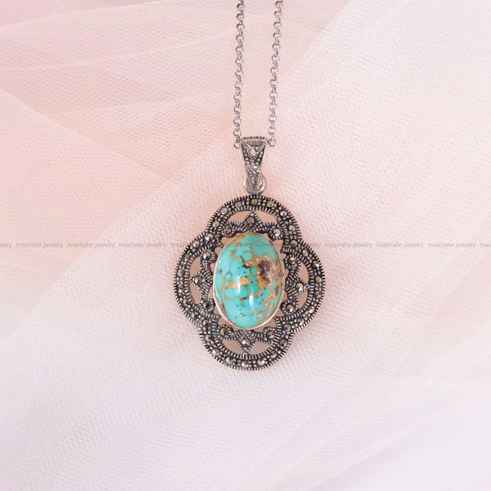 گردنبند فیروزه زنانه کد 2362