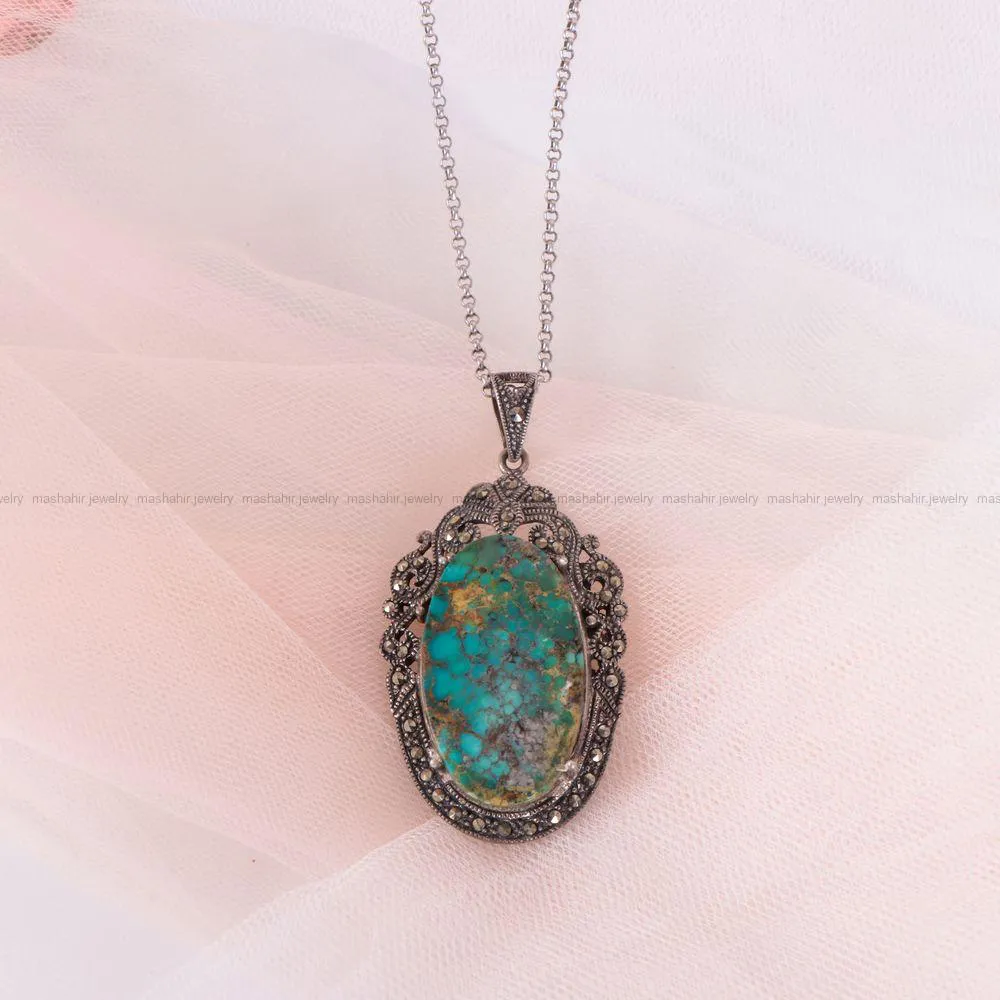 گردنبند فیروزه زنانه کد 2363