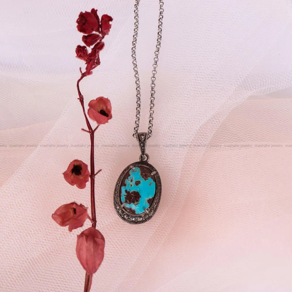 گردنبند فیروزه زنانه کد 2365