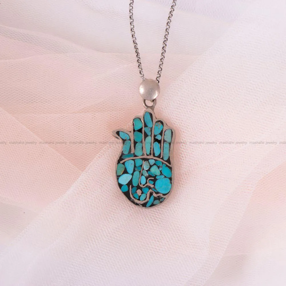 گردنبند فیروزه زنانه کد 2366