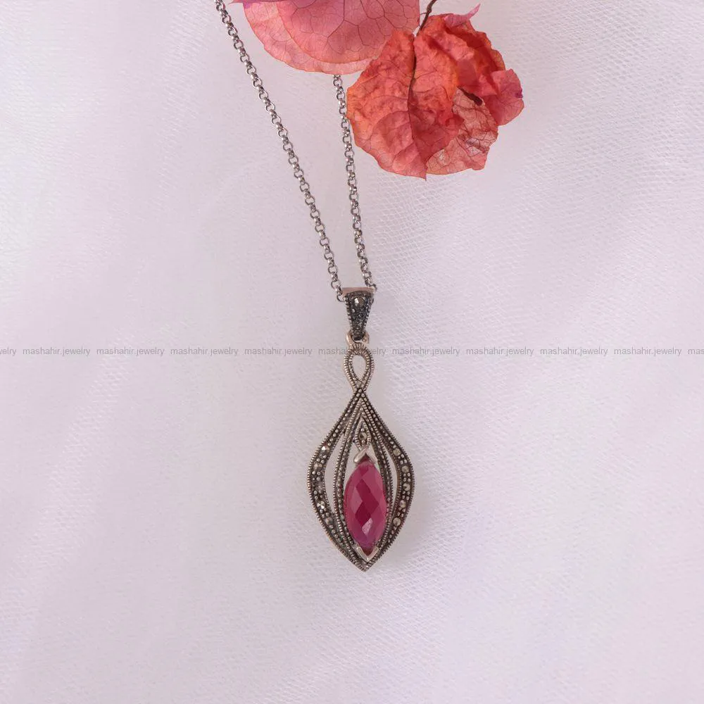 گردنبند طرح یاقوت زنانه کد 2368
