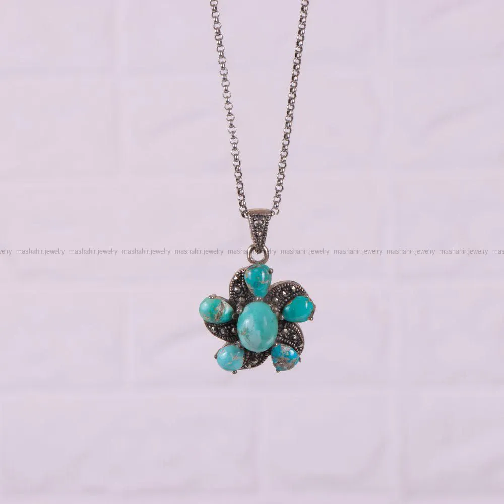 گردنبند فیروزه زنانه کد 2380