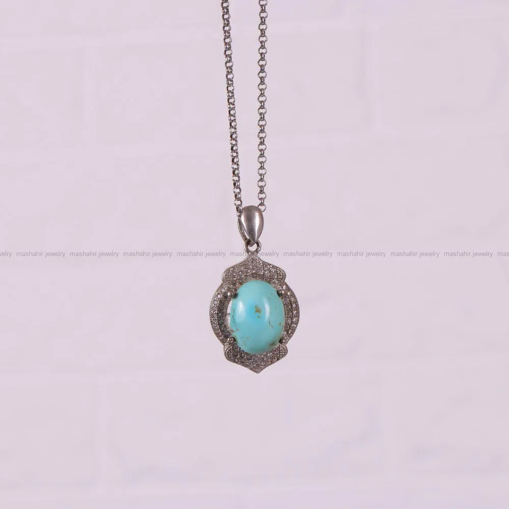 گردنبند فیروزه زنانه کد 2389