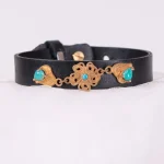 دستبند چرم فیروزه زنانه کد 2401