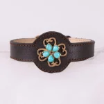 دستبند چرم فیروزه زنانه کد 2403