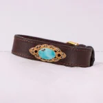 دستبند چرم فیروزه زنانه کد 2406