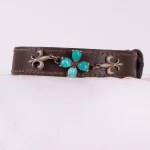 دستبند چرم فیروزه زنانه کد 2407