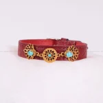 دستبند چرم فیروزه زنانه کد 2409