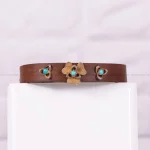 دستبند چرم فیروزه زنانه کد 2422