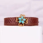 دستبند چرم فیروزه زنانه کد 2443