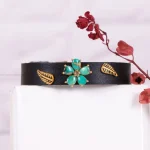 دستبند چرم فیروزه زنانه کد 2424