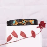 دستبند چرم فیروزه زنانه کد 2428