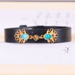 دستبند چرم فیروزه زنانه کد 2441