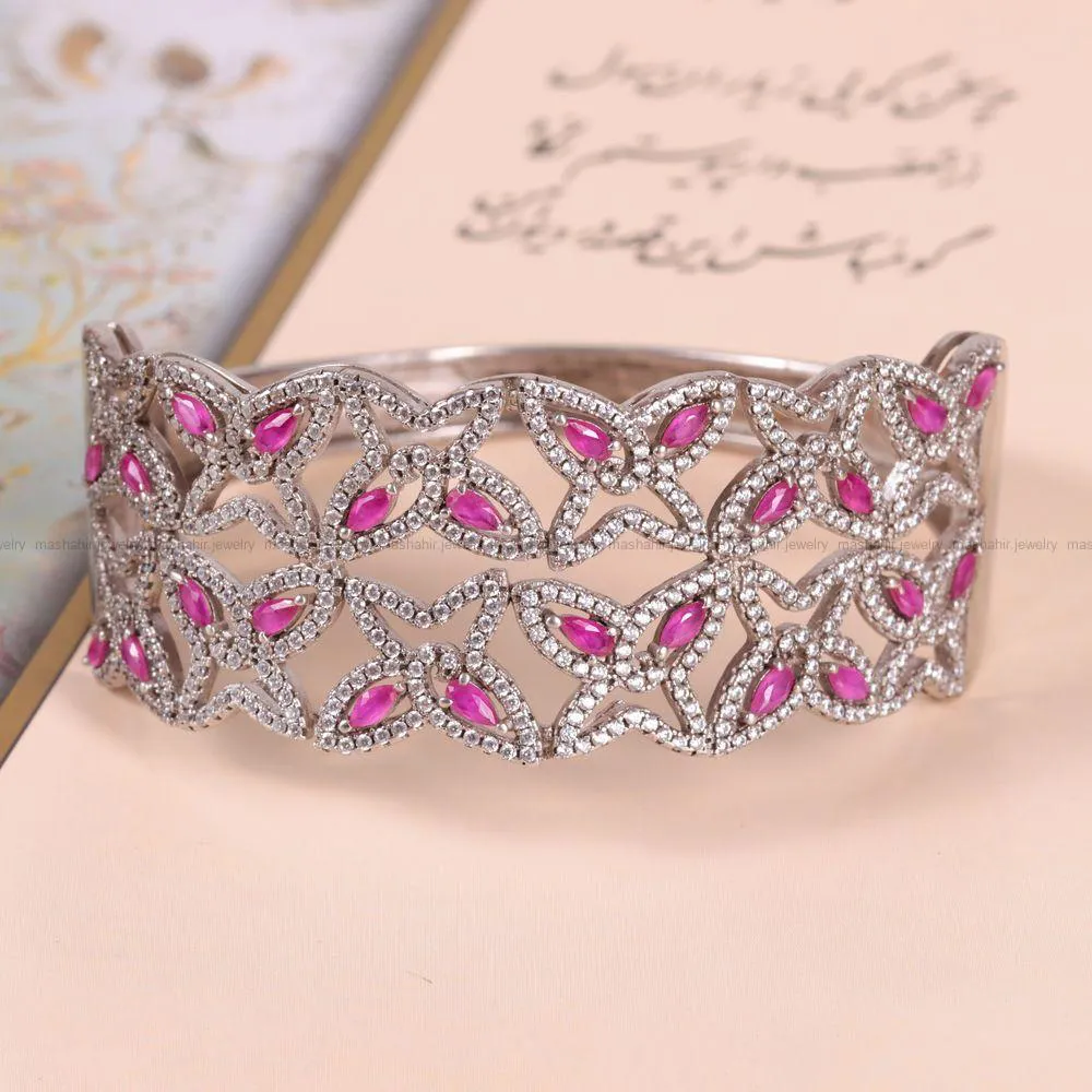 دستبند یاقوت سرخ زنانه کد 2448