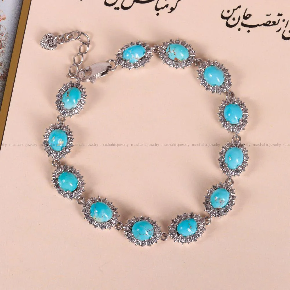 دستبند فیروزه زنانه کد 2451