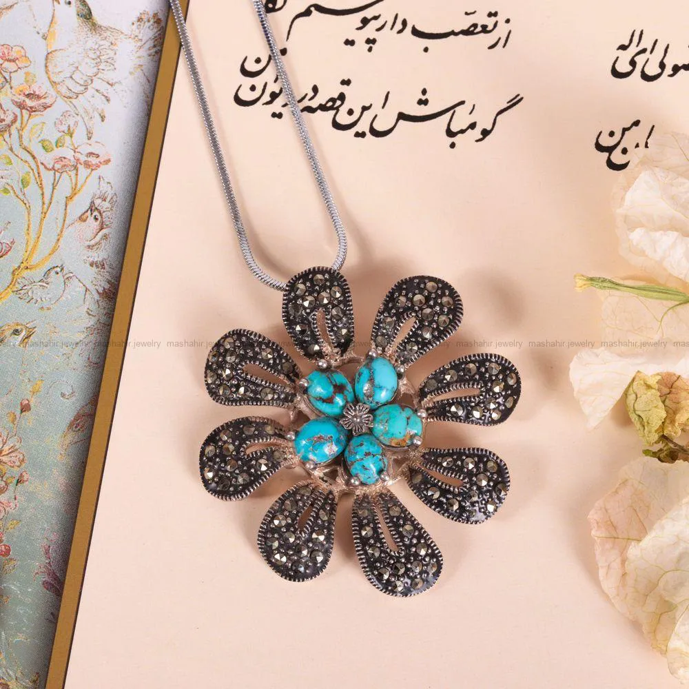 گردنبند فیروزه زنانه کد 2457