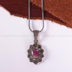 گردنبند یاقوت سرخ زنانه کد 2482