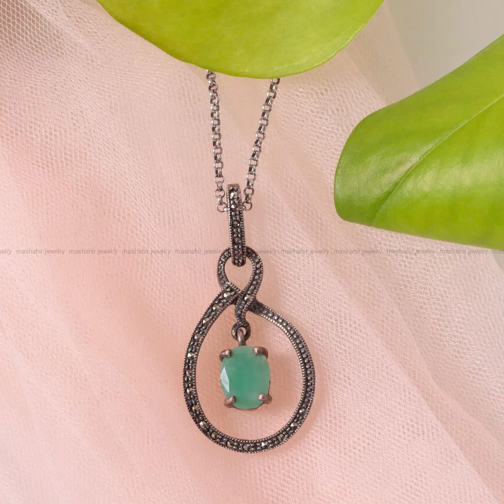 گردنبند زمرد زنانه کد 2501