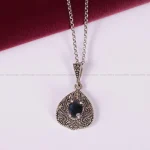گردنبند یاقوت کبود زنانه کد 2522