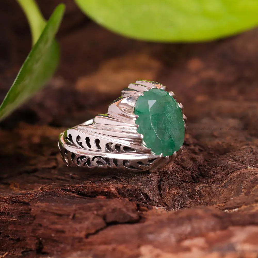 انگشتر زمرد مردانه کد 2534