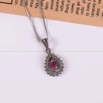 گردنبند یاقوت سرخ زنانه کد 2548