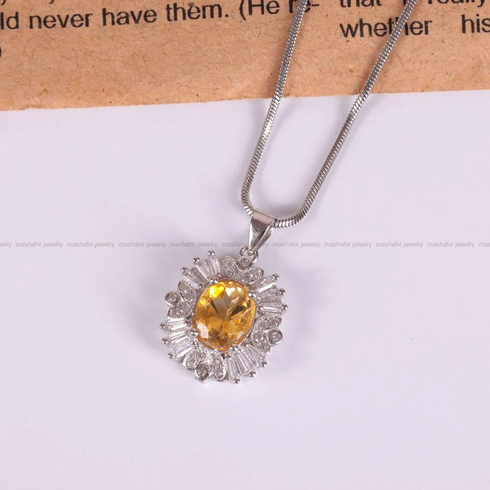 گردنبند سیترین زنانه کد 2550