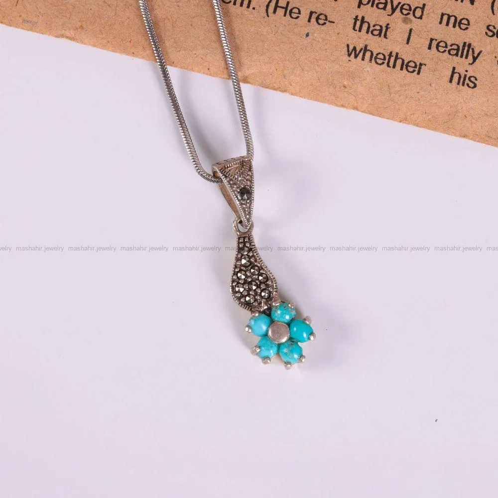 گردنبند فیروزه زنانه کد 2551